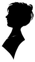 Scherenschnitt Portrait einer Frau mit kurzen Haaren